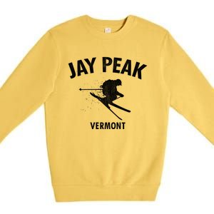 Jay Peak Skiing Gift Vermont Ski Cool Gift Premium Crewneck Sweatshirt