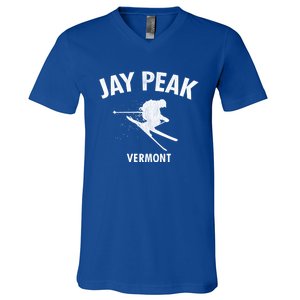 Jay Peak Skiing Gift Vermont Ski Cool Gift V-Neck T-Shirt