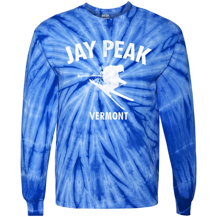 Jay Peak Skiing Gift Vermont Ski Cool Gift Tie-Dye Long Sleeve Shirt