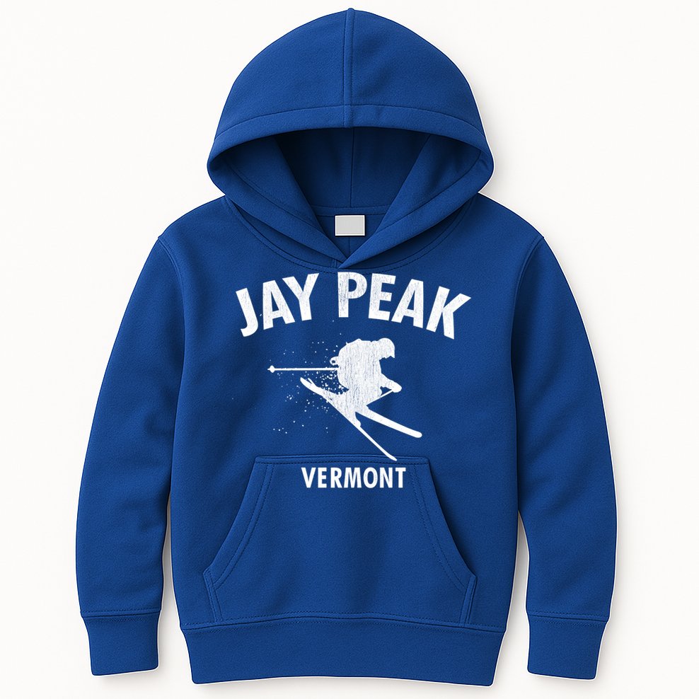 Jay Peak Skiing Gift Vermont Ski Cool Gift Kids Hoodie