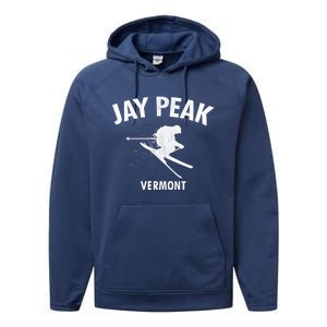 Jay Peak Skiing Gift Vermont Ski Cool Gift Performance Fleece Hoodie