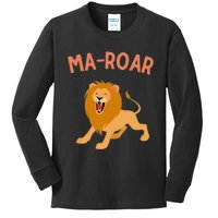 Jewish Passover Seder Plate Maror Ma-Roar Lion Of Judah Kids Long Sleeve Shirt