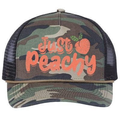 Just Peachy Sassy Summer Loving Peachy Retro Rope Trucker Hat Cap