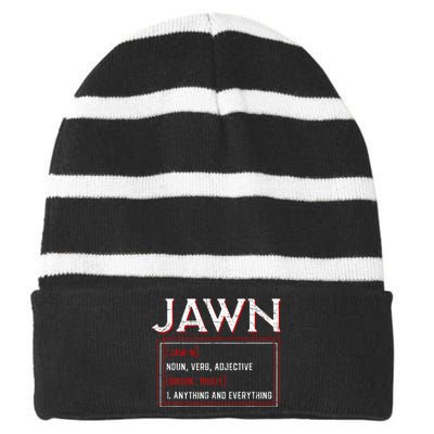 Jawn Philadelphia Slang Resident Hometown Pride Striped Beanie with Solid Band