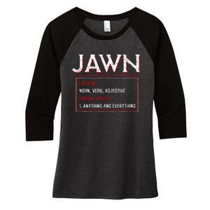 Jawn Philadelphia Slang Resident Hometown Pride Women's Tri-Blend 3/4-Sleeve Raglan Shirt