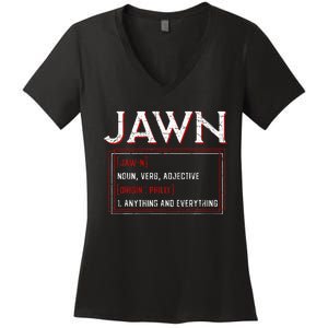 Jawn Philadelphia Slang Resident Hometown Pride Women's V-Neck T-Shirt