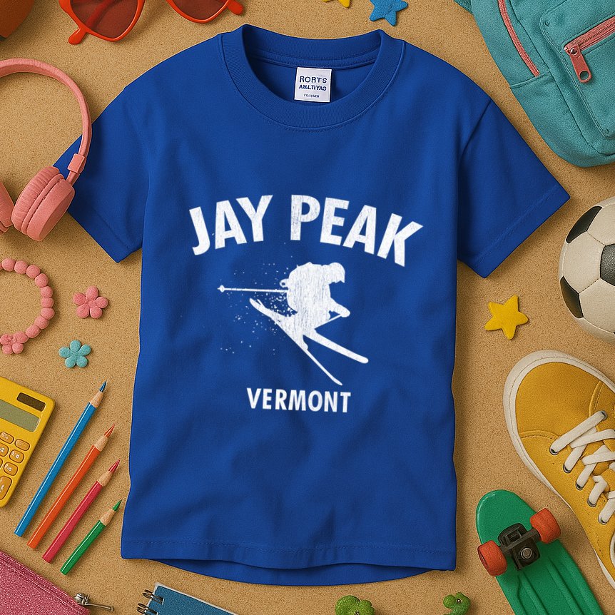 Jay Peak Skiing Funny Gift Vermont Ski Gift Cool Gift Kids T-Shirt