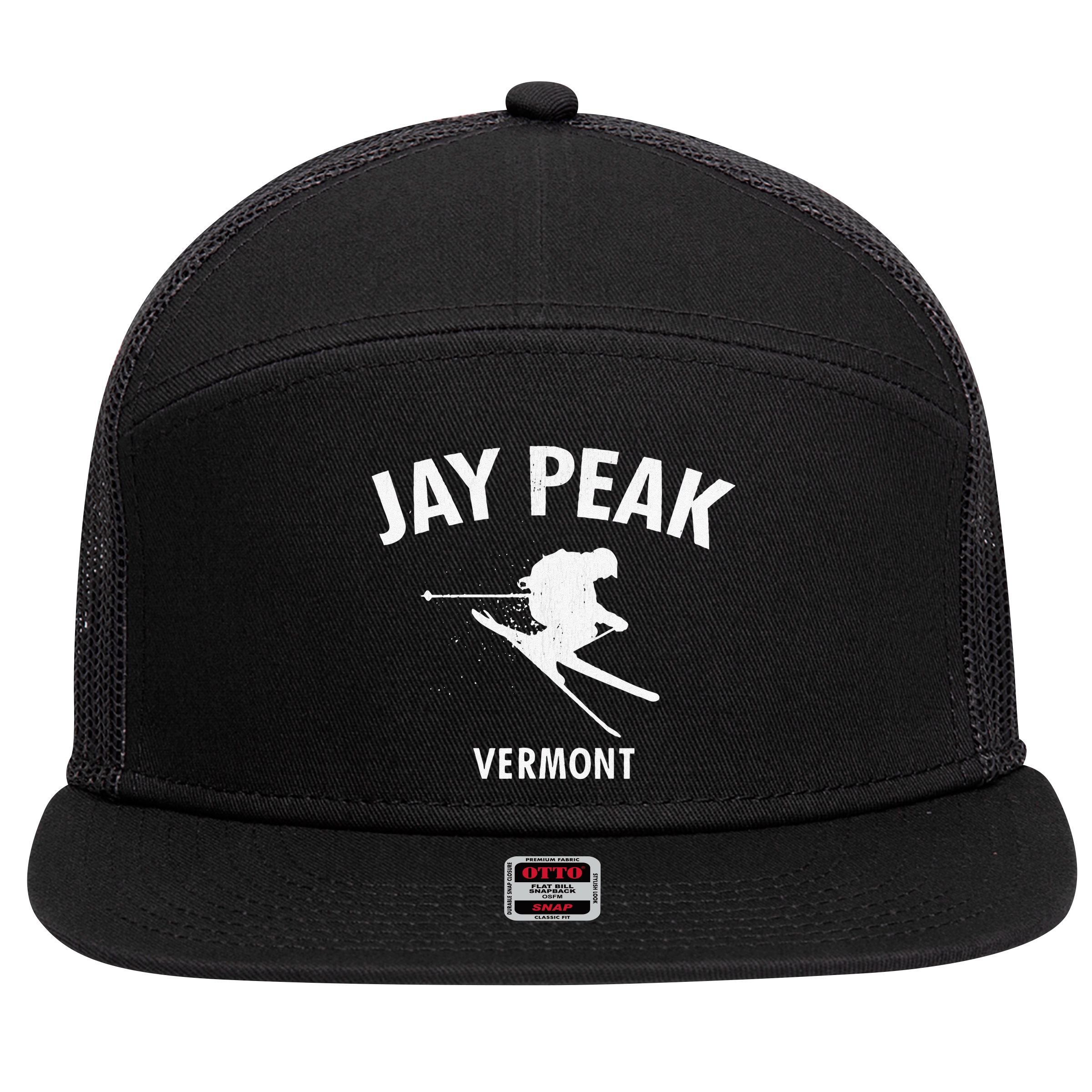 Jay Peak Skiing Tee Vermont Ski 7 Panel Mesh Trucker Snapback Hat