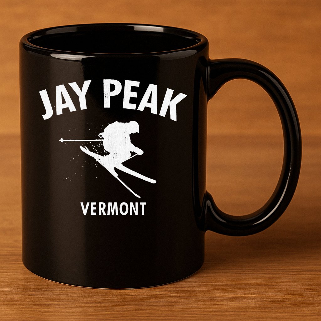 Jay Peak Skiing Tee Vermont Ski 11oz C Handle Ceramic Mug