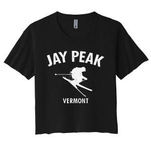 Jay Peak Skiing Tee Vermont Ski Women's Crop Top Tee