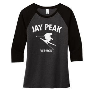 Jay Peak Skiing Tee Vermont Ski Women's Tri-Blend 3/4-Sleeve Raglan Shirt