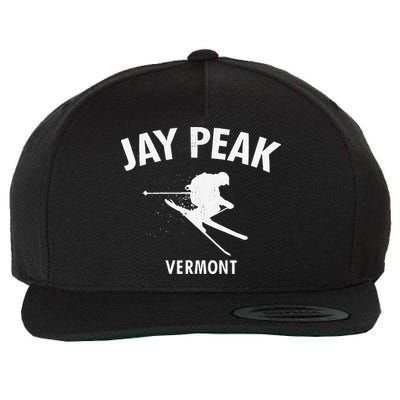 Jay Peak Skiing Tee Vermont Ski Wool Snapback Cap