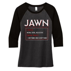 Jawn Philadelphia Slang Resident Hometown Pride Women's Tri-Blend 3/4-Sleeve Raglan Shirt