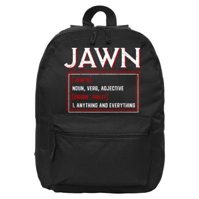 Jawn Philadelphia Slang Philly Resident Hometown Pride 16 in Basic Backpack