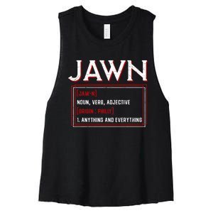 Jawn Philadelphia Slang Philly Resident Hometown Pride Women's Racerback Cropped Tank