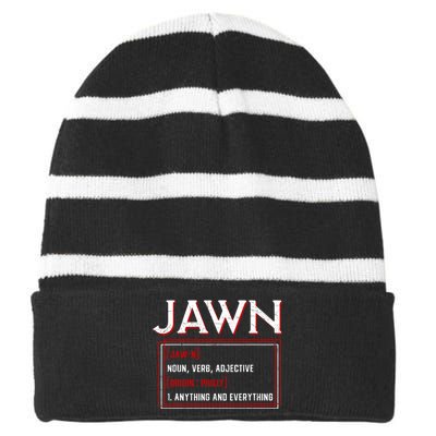 Jawn Philadelphia Slang Philly Resident Hometown Pride Striped Beanie with Solid Band