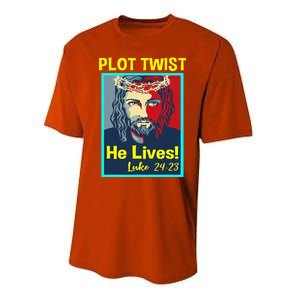 Jesus Plot Twist He Lives Easter Gifts For Women Performance Sprint T-Shirt