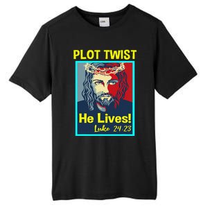 Jesus Plot Twist He Lives Easter Gifts For Women Tall Fusion ChromaSoft Performance T-Shirt