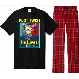 Jesus Plot Twist He Lives Easter Gifts For Women Pajama Set