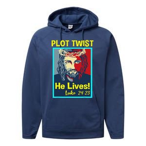 Jesus Plot Twist He Lives Easter Gifts For Women Performance Fleece Hoodie