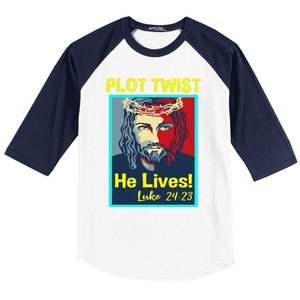 Jesus Plot Twist He Lives Easter Gifts For Women Baseball Sleeve Shirt