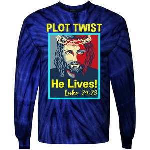 Jesus Plot Twist He Lives Easter Gifts For Women Tie-Dye Long Sleeve Shirt