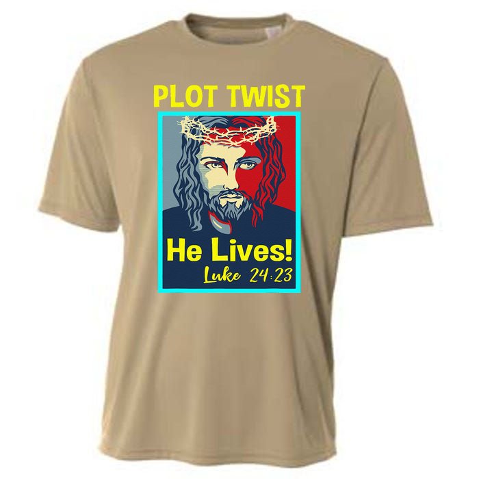 Jesus Plot Twist He Lives Easter Gifts For Women Cooling Performance Crew T-Shirt