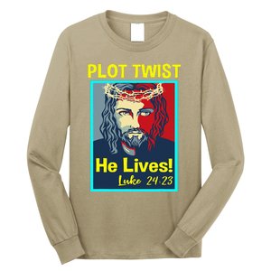 Jesus Plot Twist He Lives Easter Gifts For Women Long Sleeve Shirt