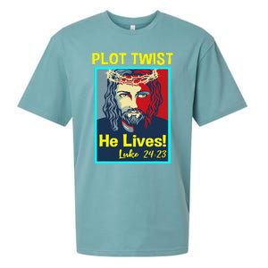 Jesus Plot Twist He Lives Easter Gifts For Women Sueded Cloud Jersey T-Shirt