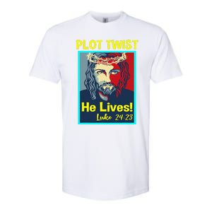 Jesus Plot Twist He Lives Easter Gifts For Women Softstyle CVC T-Shirt