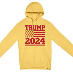 Jumbo Print Trump 2024 Usa Flag Premium Pullover Hoodie