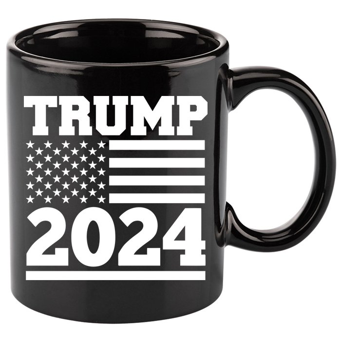 Jumbo Print Trump 2024 Usa Flag 11oz C Handle Ceramic Mug
