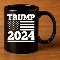 Jumbo Print Trump 2024 Usa Flag 11oz C Handle Ceramic Mug