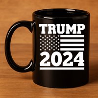 Jumbo Print Trump 2024 Usa Flag 11oz C Handle Ceramic Mug