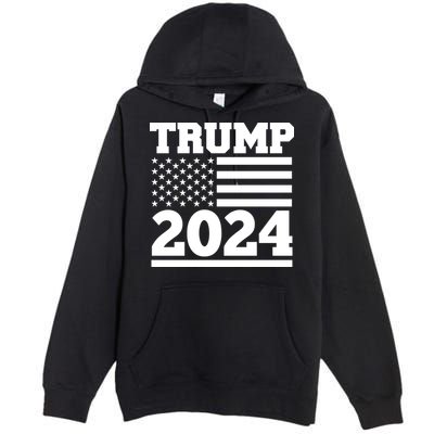 Jumbo Print Trump 2024 Usa Flag Premium Pullover Hoodie