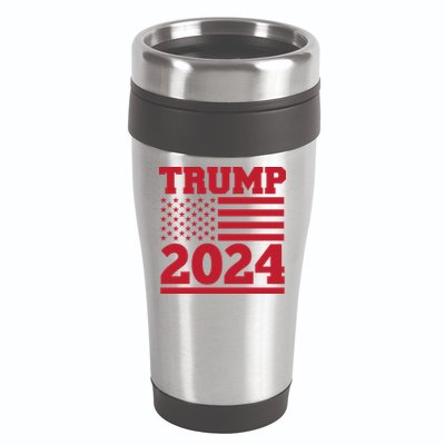 Jumbo Print Trump 2024 Usa Flag 16oz Travel Tumbler
