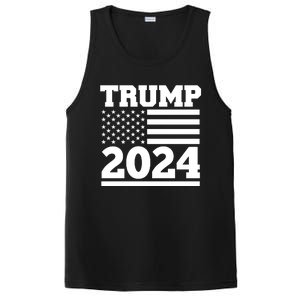 Jumbo Print Trump 2024 Usa Flag PosiCharge Competitor Tank