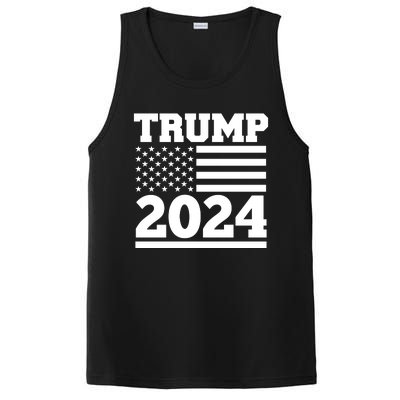 Jumbo Print Trump 2024 Usa Flag PosiCharge Competitor Tank