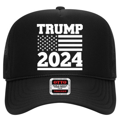 Jumbo Print Trump 2024 Usa Flag Trucker Hat