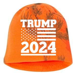 Jumbo Print Trump 2024 Usa Flag Kati - Camo Knit Beanie