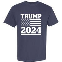 Jumbo Print Trump 2024 Usa Flag Garment-Dyed Heavyweight T-Shirt