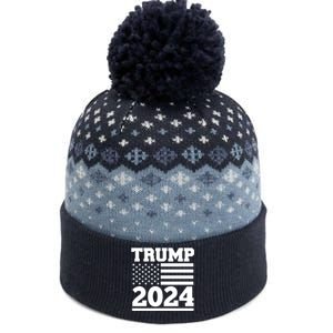 Jumbo Print Trump 2024 Usa Flag The Baniff Cuffed Pom Beanie