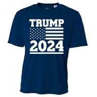 Jumbo Print Trump 2024 Usa Flag Cooling Performance Crew T-Shirt