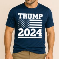 Jumbo Print Trump 2024 Usa Flag Cooling Performance Crew T-Shirt