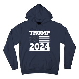 Jumbo Print Trump 2024 Usa Flag Hoodie