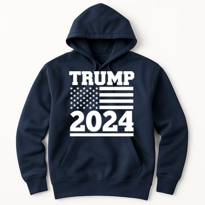 Jumbo Print Trump 2024 Usa Flag Hoodie