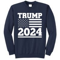 Jumbo Print Trump 2024 Usa Flag Sweatshirt