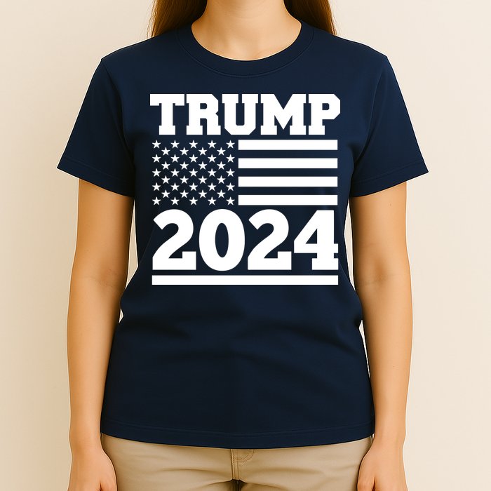 Jumbo Print Trump 2024 Usa Flag T-Shirt