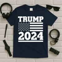 Jumbo Print Trump 2024 Usa Flag T-Shirt
