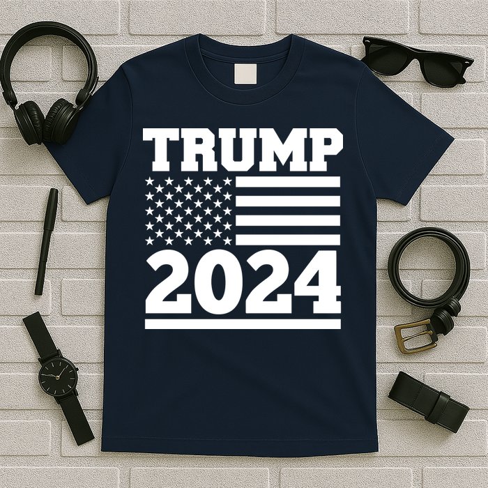 Jumbo Print Trump 2024 Usa Flag T-Shirt